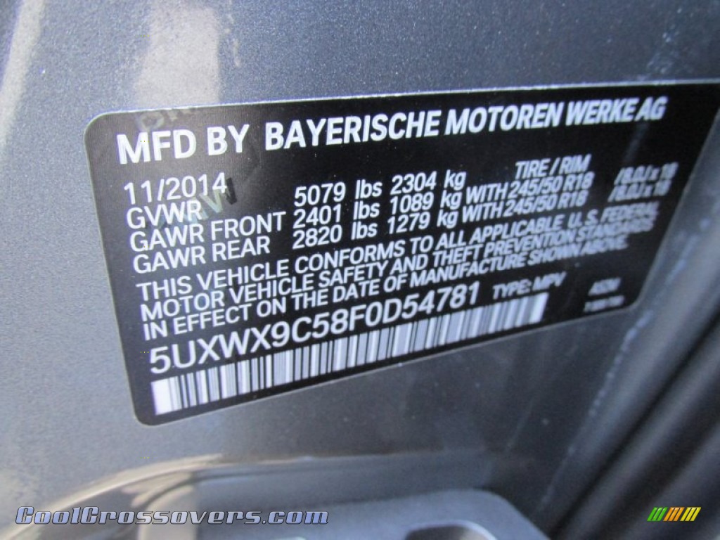 2015 X3 xDrive28i - Space Grey Metallic / Black photo #19